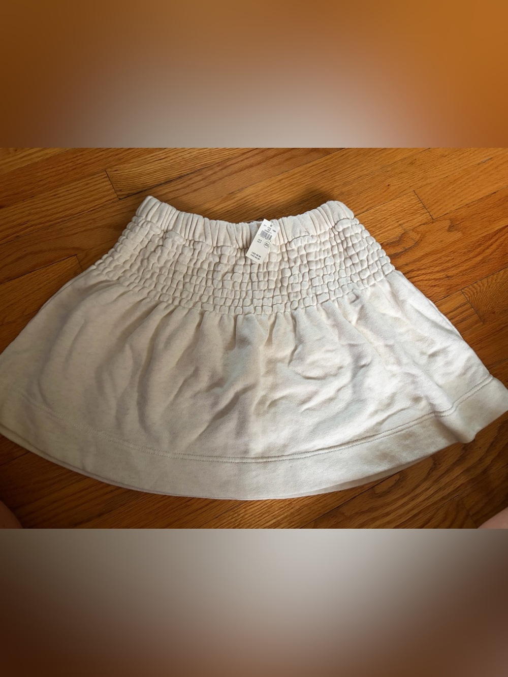 Brand New Smocked Waist Cream Mini Skirt - Women Size S